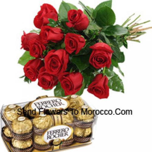 11 Rose Rosse con Deliziosi Cioccolatini