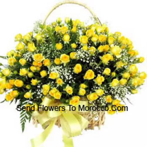 A Beautiful Arrangement Of 101 Yellow Roses With Seasonal Fillers