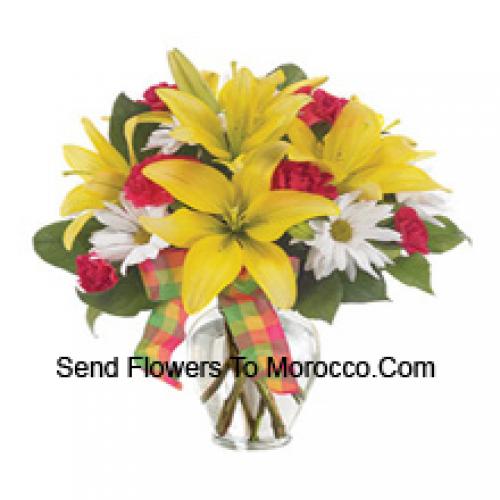 Lilies and Carnations with Seasonal Flowers