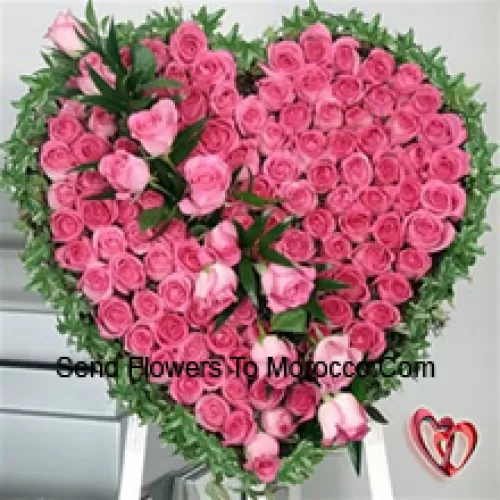 A Beautiful Heart Shaped Arrangement Of 101 Pink Roses