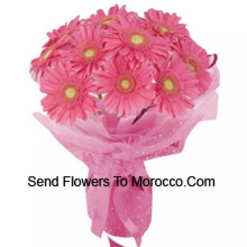 11 Pink Gerberas hand Bunch