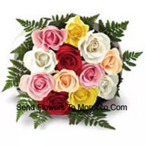 Bunch Of 11 Mixed Colored Roses