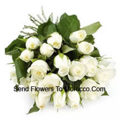 Bouquet de 24 roses blanches