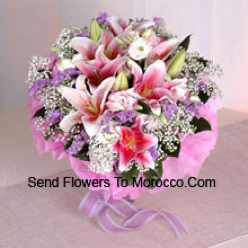 Pink Wrapped Lilies