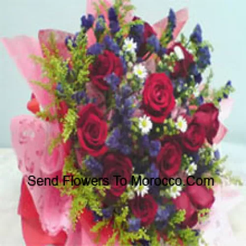 Beautifully Wrapped Bunch Of 11 Red Roses