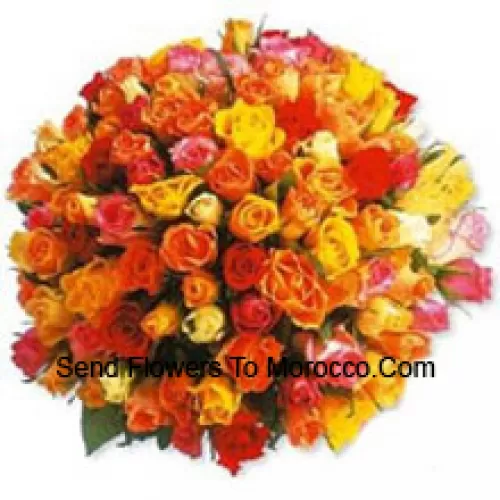 Bunch Of 101 Mixed Colored Roses