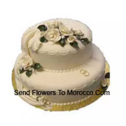 2 Tier, 4 Kg (8.8 Lbs) Butter Scotch Cake. To Change The Flavor You Can Specify The Flavor You Require In "The Instructions For The Florist" Column which will appear when you will go through the shopping process