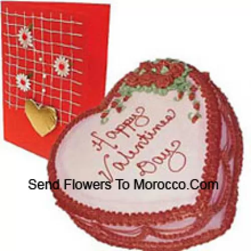 1 Kg (2.2 Lbs) Heart Shaped Strawberry Cake