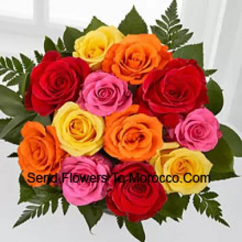 Bunch Of 11 Mixed Colored Roses